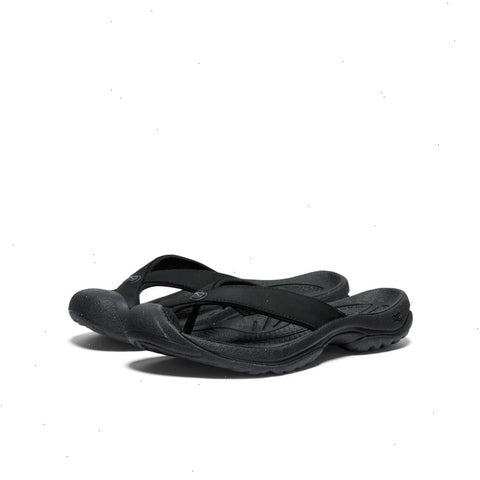 Women's Waimea Leather Flip-Flop  |  Black/Black