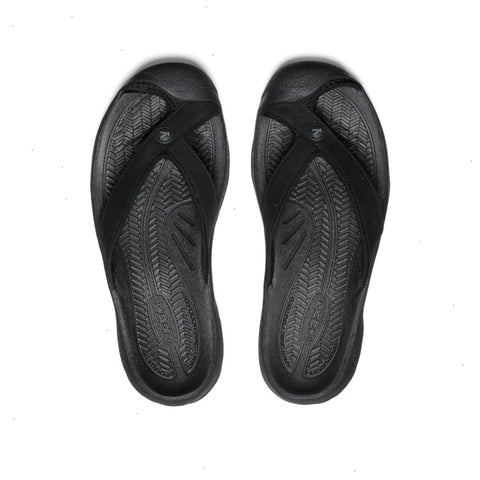 Women's Waimea Leather Flip-Flop  |  Black/Black