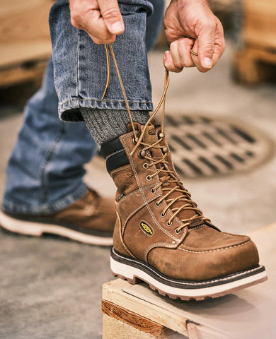 Men's Cincinnati 8" Waterproof 90° Heel Boot (Carbon Toe)  |  Belgian/Sandshell