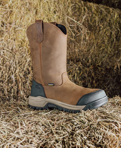 Men's Evanston Pull-On Waterproof Boot (Soft Toe)  |  Bison/Black