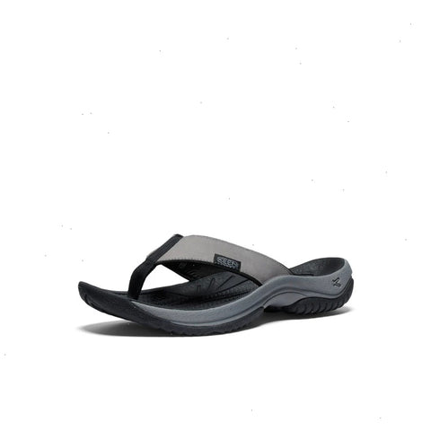 Men's Kona Leather Flip-Flop  |  Steel Grey/Black
